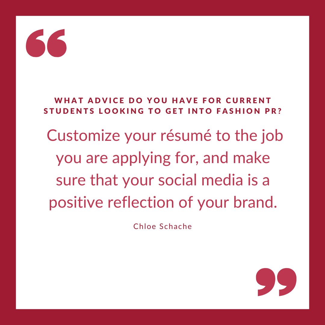 Did you miss our fashion panel? Here's a quote from panelist Chloe Schache. Join us March 22 for a personal branding Dinner &amp; Learn!