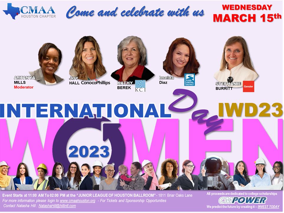 CMAA Houston-Come join us to celebrate our incredible Women Leaders on March 15, 2023, in the Ballroom at Junior League of Houston, 1811 Briar Oaks Lane, Houston 77027