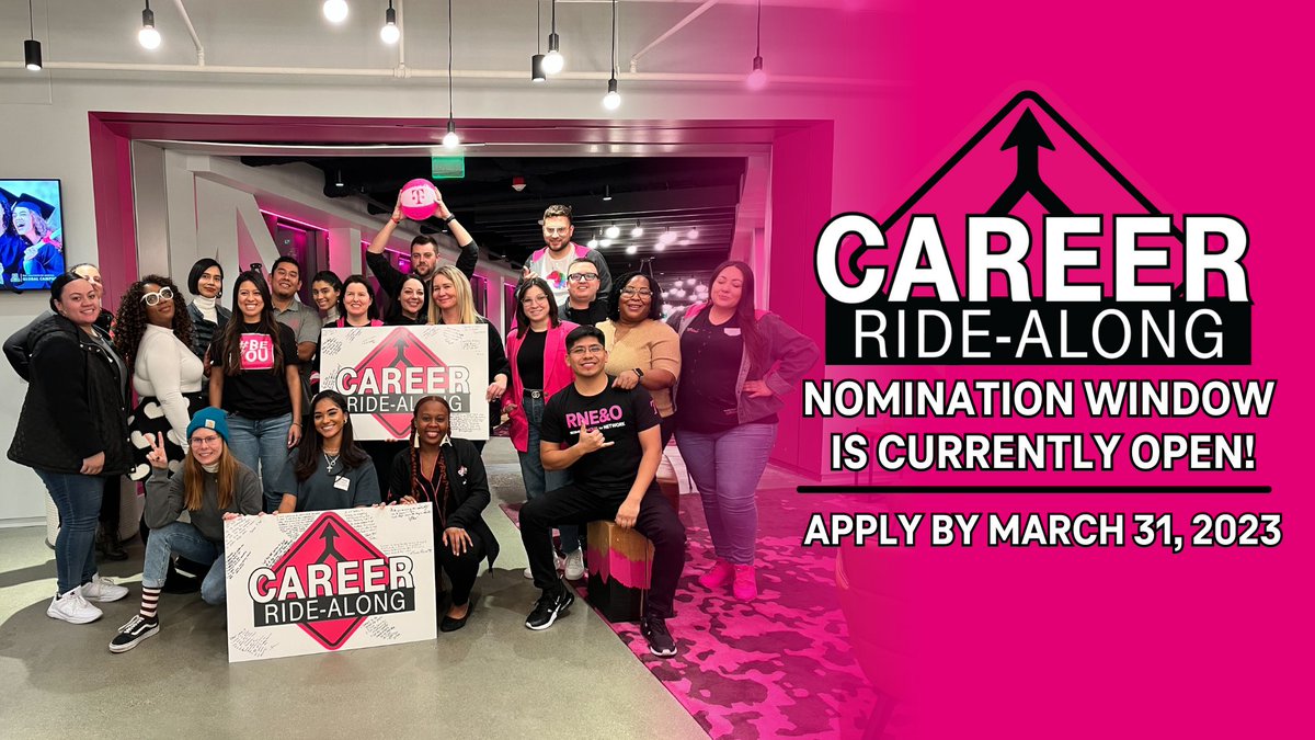 Our Career Ride-Along Experience is back! <a href="/TMobile/">T-Mobile</a> we are known for turbo-charging careers &amp; this is just one of the ways we make it happen! Winners receive a DREAM JOB shadow experience &amp; multi-day development opportunity. Interested? Submit your application today!
#WeWontStop
