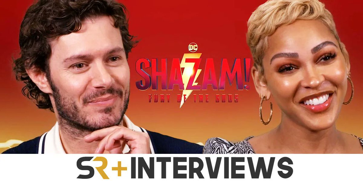 We chat with #ShazamFuryoftheGods stars Adam Brody (@handlebrody) and @MeaganGood about working with Zachary Levi, leveling up their super-suits, and the dream DC villains for the Shazamily to fight: buff.ly/3KZe7nr