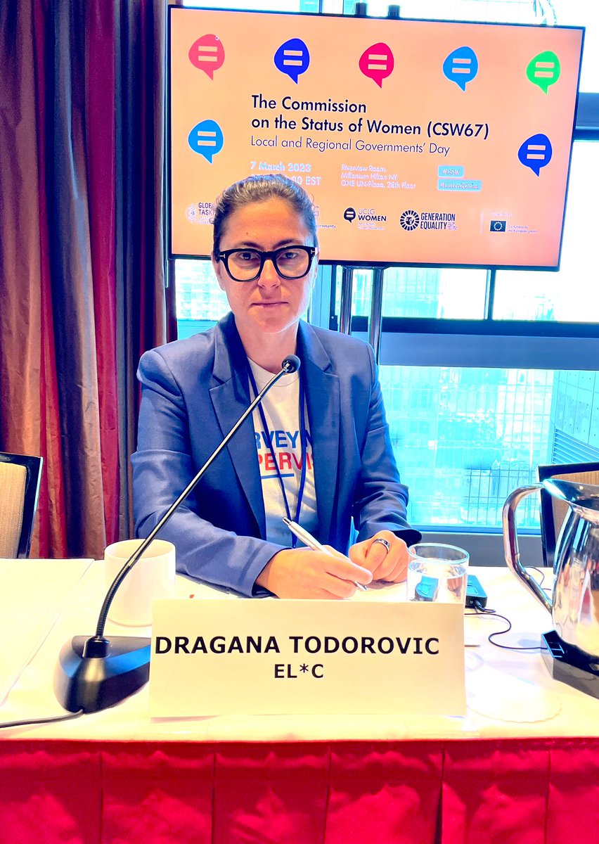 Exciting news! EL*C's executive director Dragana Todorovic will be speaking at the @uclg_org event Local and Regional Government's Day on Advancing Feminist Movements and Leadership: Bringing #GenerationEquality to the Local Level. #UNCSW67 #listen2cities #csw 1/3