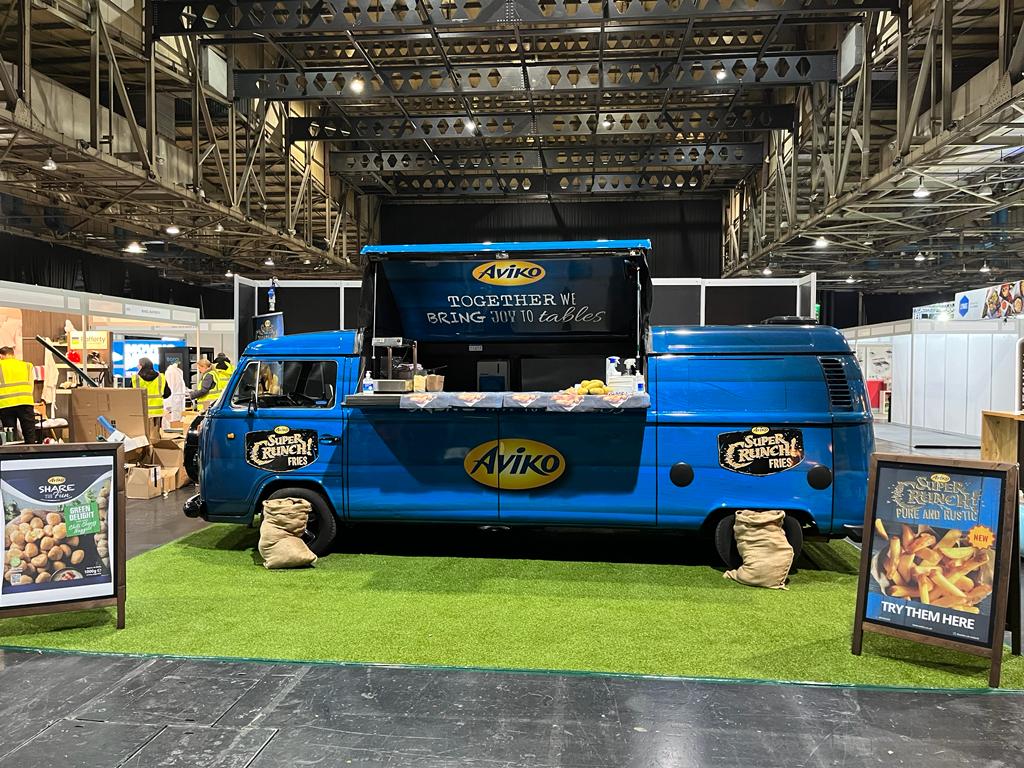 We're all set up and raring to go at #ScotHot2023 

The show starts tomorrow <a href="/SECGlasgow/">Scottish Event Campus</a> and runs 8th - 9th March

Come see us on Stand 410 and try our SuperCrunch Pure &amp; Rustic Chips and Vegan Chilli Cheezz Bites 🍟