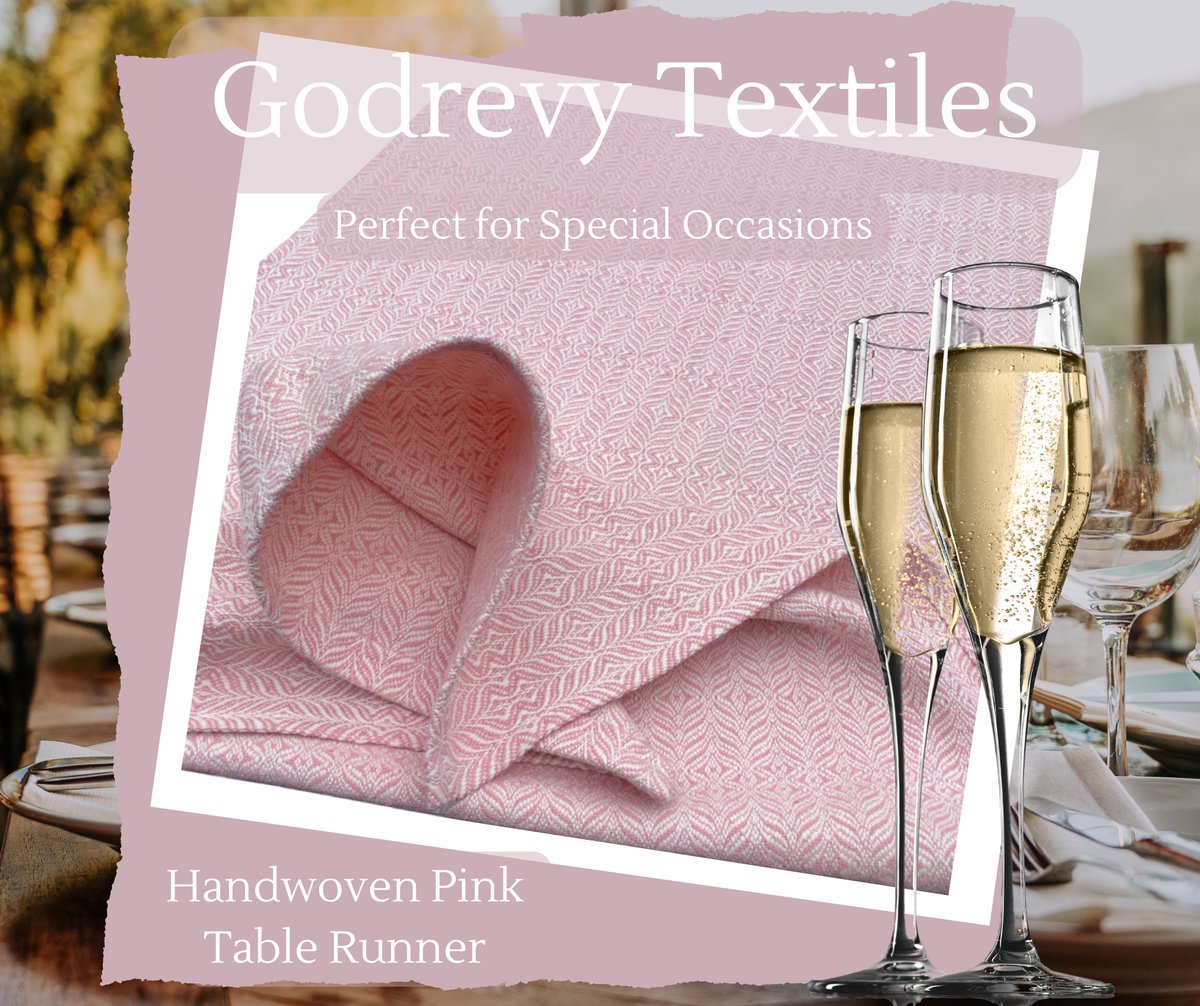 How gorgeous is this soft pink handwoven organic cotton and linens table runner by @GodrevyT Just perfect for special occasion table dressing. thebritishcrafthouse.co.uk/product/specia… #earlybiz #tableware #shopindie #weddingparty #tbchartisans #textiles #tbch