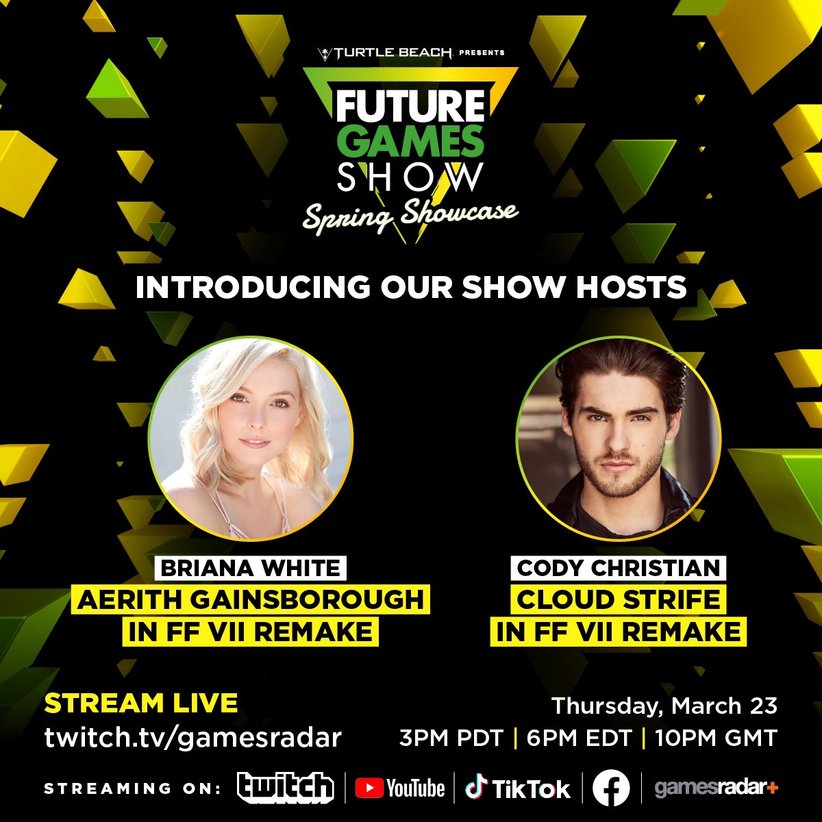 ReallyCody's tweet photo. So excited to announce that @ItsBrianaWhite and I are hosting the @FutureGamesShow Gonna be a sensational tour through the games you need to put on your radar for 2023. Looking forward to taking you on that ride on Thursday March, 23. https://t.co/L8mRX0ezEq