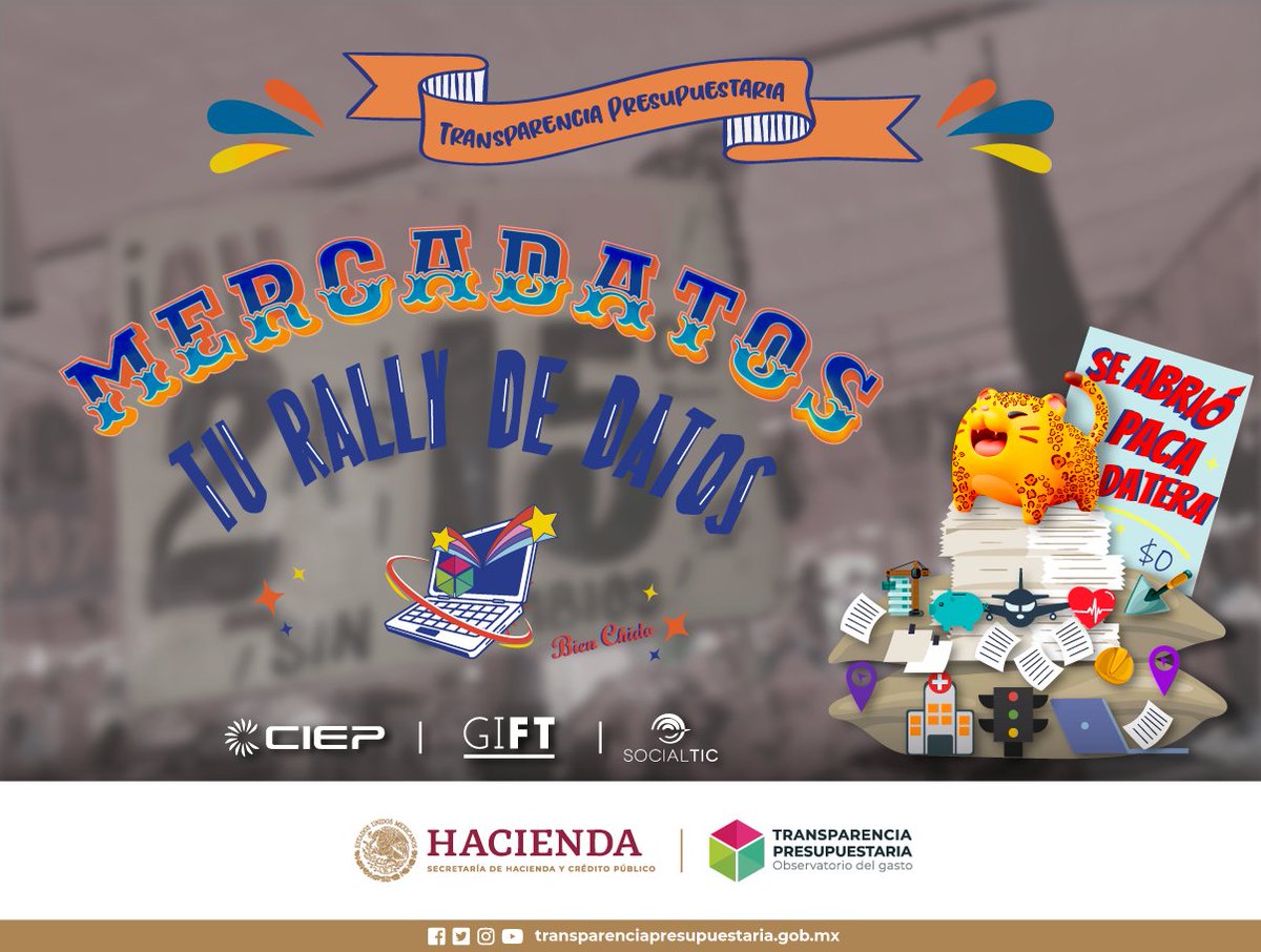 TPresupuestaria's tweet image. Participa en Mecadatos: Tu Rally de Datos 2023. 🛒💰📊🏁

Podrás analizar bases de datos del presupuesto y proponer visualizaciones dentro del nuevo #PTP.

Consulta aquí la convocatoria completa: bit.ly/RallyMX23

#ExploraDatosMX #RallyMX ❤️