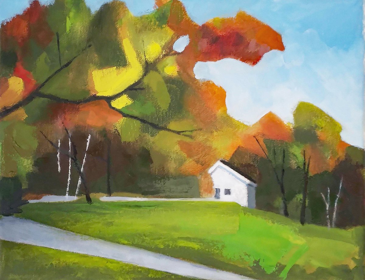 CPompilius's tweet photo. New @PaintCreekArts Select small paintings by students/faculty available at reasonable price, rotating frequently. My 8x10 canvas Rochester Park, Fall #rochestermi #rochesterhillsmi #shelbytownship #puremichigan #michiganartist #michiganart #michiganartists #metrodetroitartist https://t.co/SKvIK5leRc