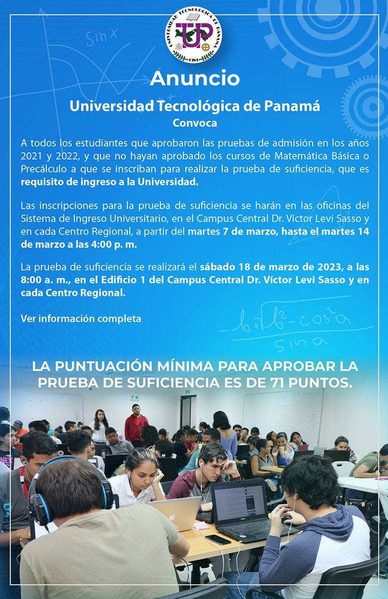 Sistema de Ingreso Universitario (@siucocle) on Twitter photo 