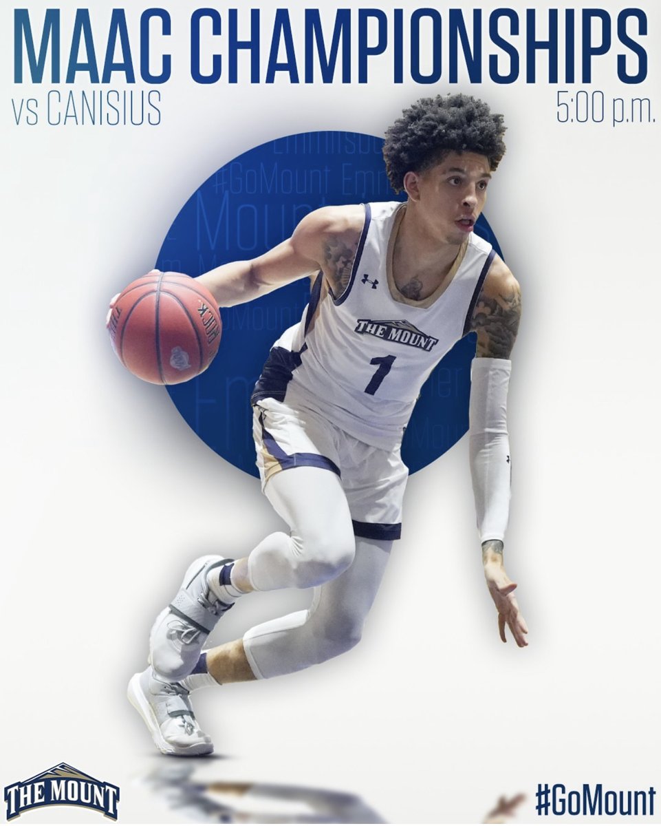 MAAC Championships ! ! !

⏰: 5pm
🆚: Canisius
📍 : Atlantic City, NJ
📺: bit.ly/3ISWVxk 
📈: bit.ly/3ye4VDZ

#GoMount