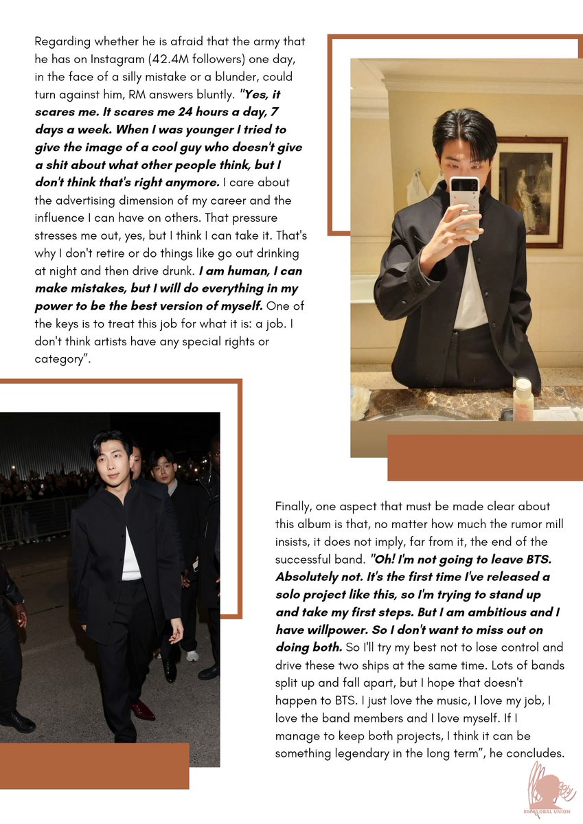 RMGlobalUnion's tweet photo. Our translation to RM X VOGUE SPAIN 💜
©🐉
#방탄소년단RM #RM https://t.co/jZfvi5T7U3