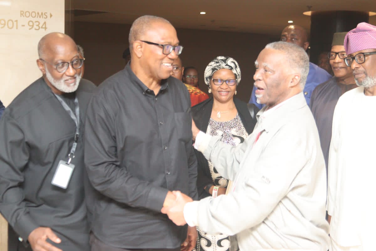 PeterObi's tweet photo. As part of an ongoing election-related consultations, I have met twice with the former President of South Africa and Head of the Commonwealth Observer Mission to Nigeria, H.E. Mr. Thabo Mbeki and his Team. The discussions were quite constructive. -PO https://t.co/w7aOsFkQw7