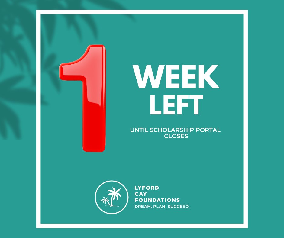 Reminder: The first stage of the Lyford Cay Foundations' 2023 application process will end on March 15. 

Don't forget to click submit! 

#Dream #Plan #Succeed