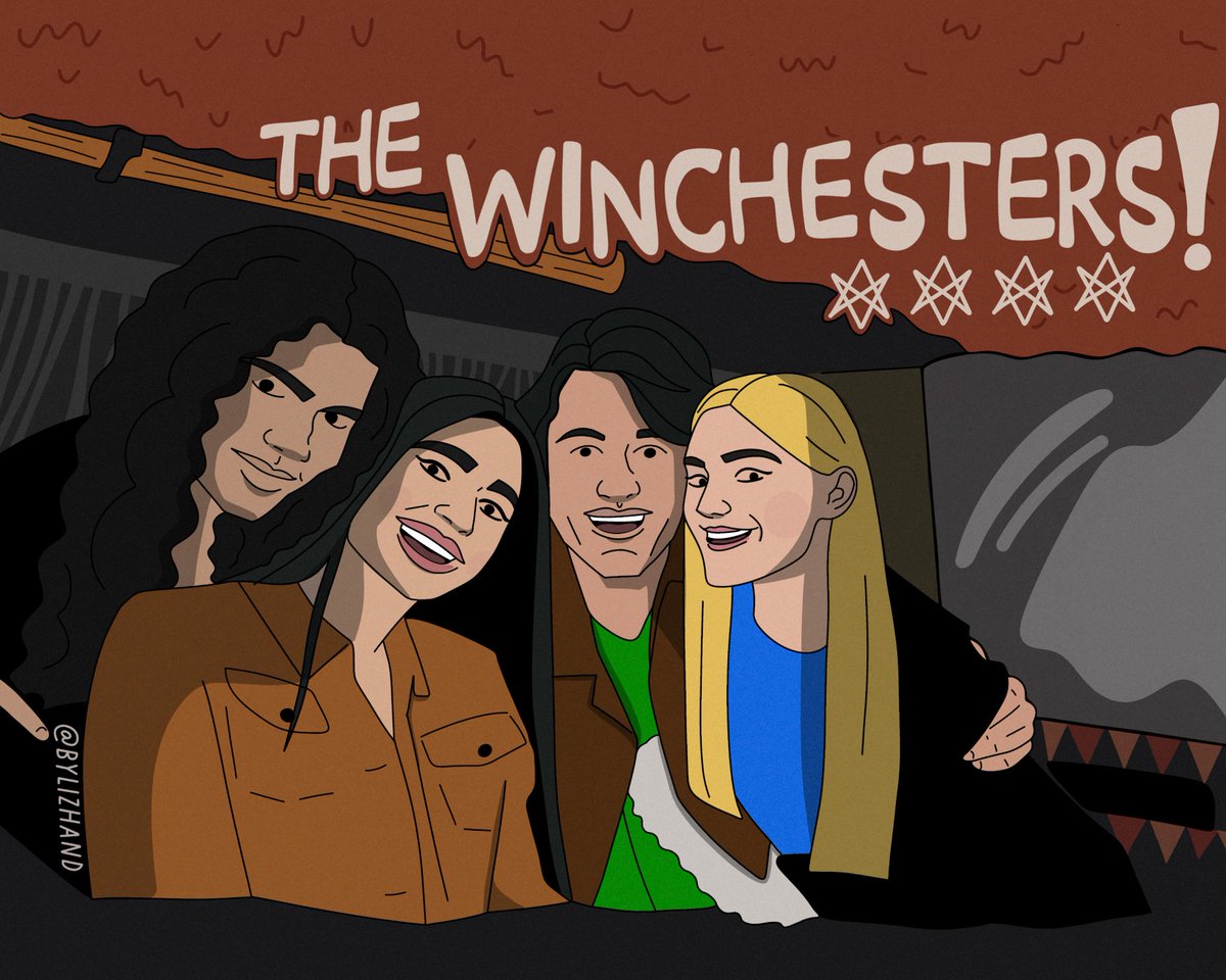 i made an attempt to scooby-fy this amazing group. 🥺 cannot wait until the finale tonight! #TheWinchesters #RenewTheWinchesters #SPNFamily #spnfanart #Jojofleites #nidakhurshid #drakerodger #megdonnelly