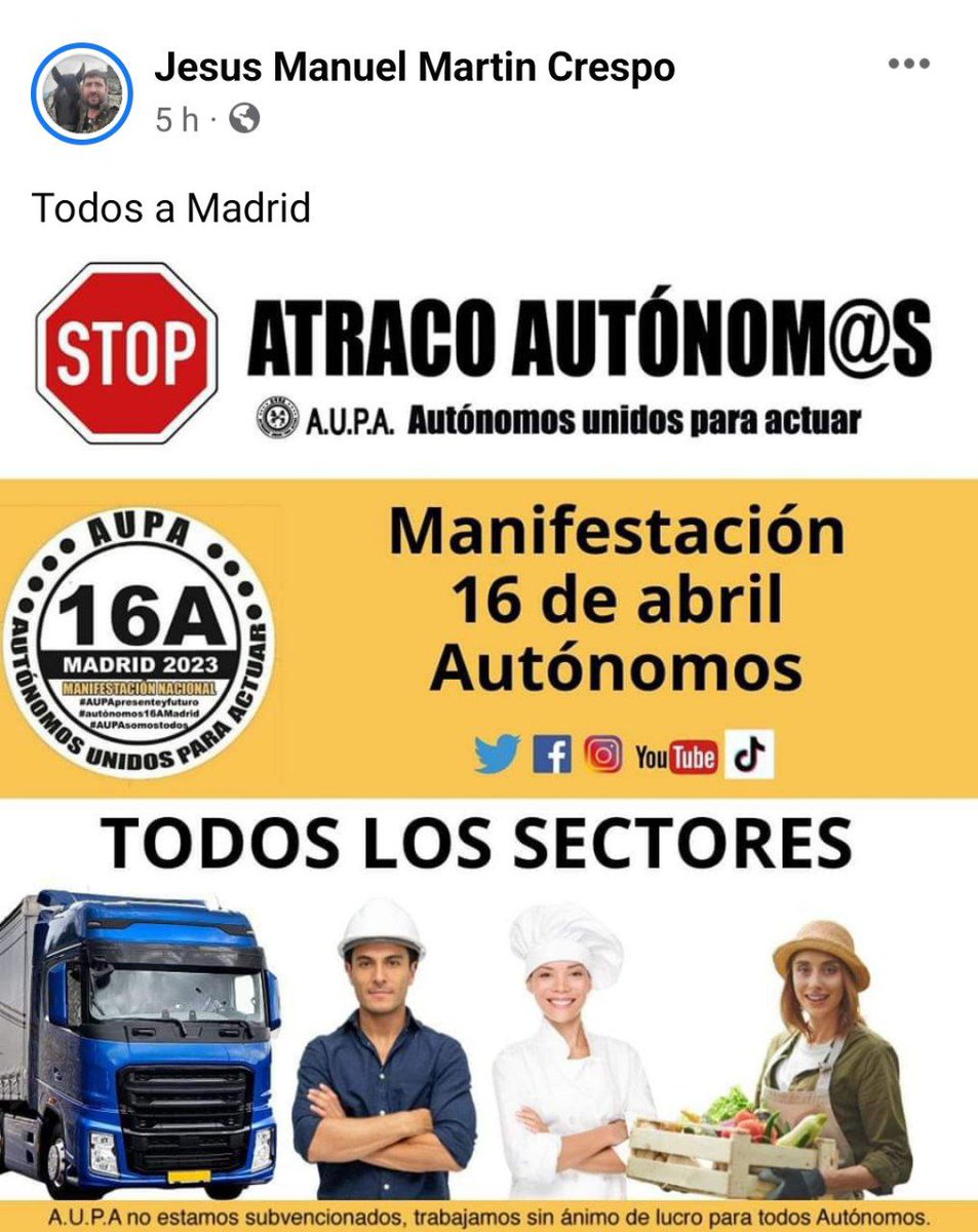 Queremos agradecer al Influencers Jesús Manuel el apoyo a la manifestación del 16 de abril en Madrid.

Jesús Manuel ya estuvo con nosotros en la manifestación del 16/2/2020 también en Madrid, donde fuimos 12.000 valientes, fue un honor que nos acompañara.
Gracias a todos.