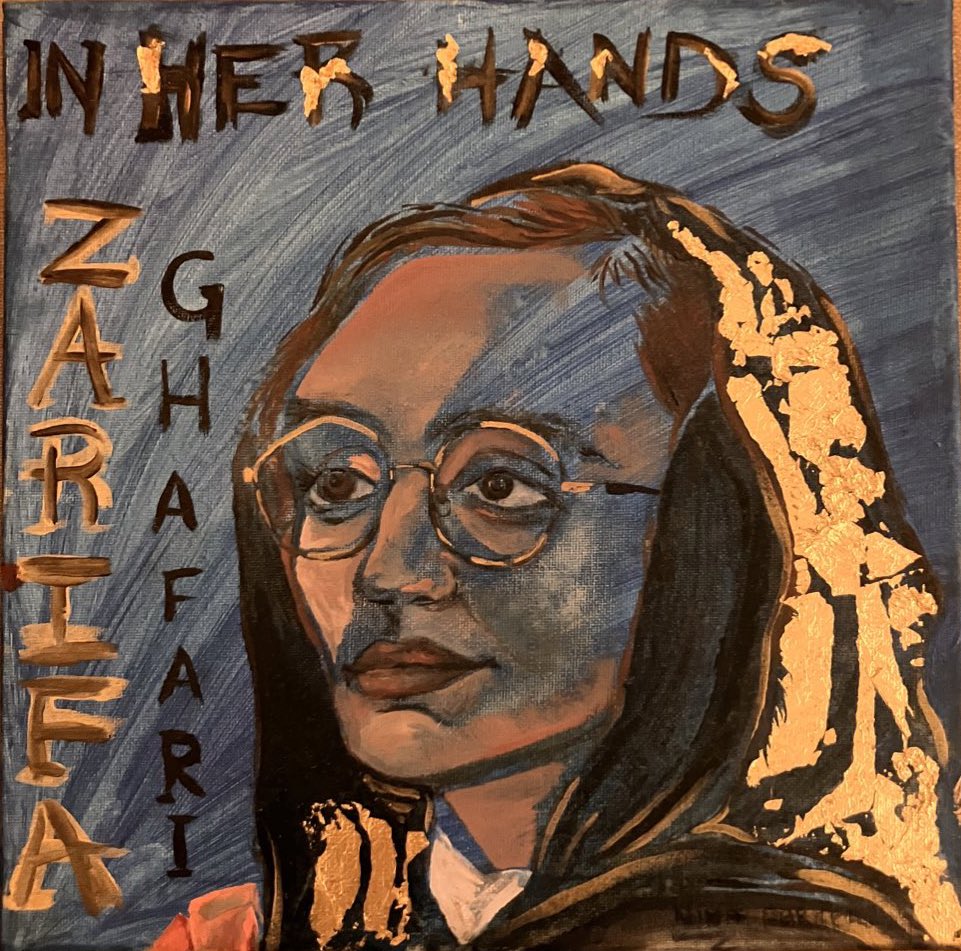 The incredible @Zarifa_Ghafari was one of the youngest mayors when she was in Afghanistan. When the Taliban took over so many women like Zarifa were forced to leave their home. I painted Zarifa’s portrait to capture her courage. #InternationalWomensDay