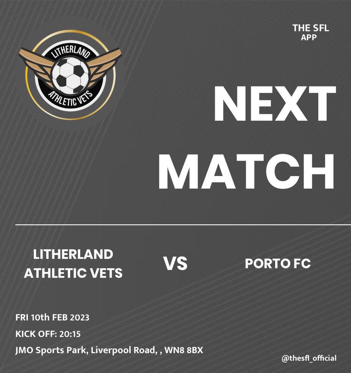 LAFCVets's tweet photo. 📅 Up next...

A friendly v an unknown team, hopefully they aren’t as experienced as our last 3 games 🤣 and the lads can get some confidence ahead of the new season starting! 👊🏼

🆚 Porto FC
📅 Fri 10th March
🕢 20:15
📍 @jmosportspark 

#veteransfootball #mastersfootbal https://t.co/53zs6bWImm
