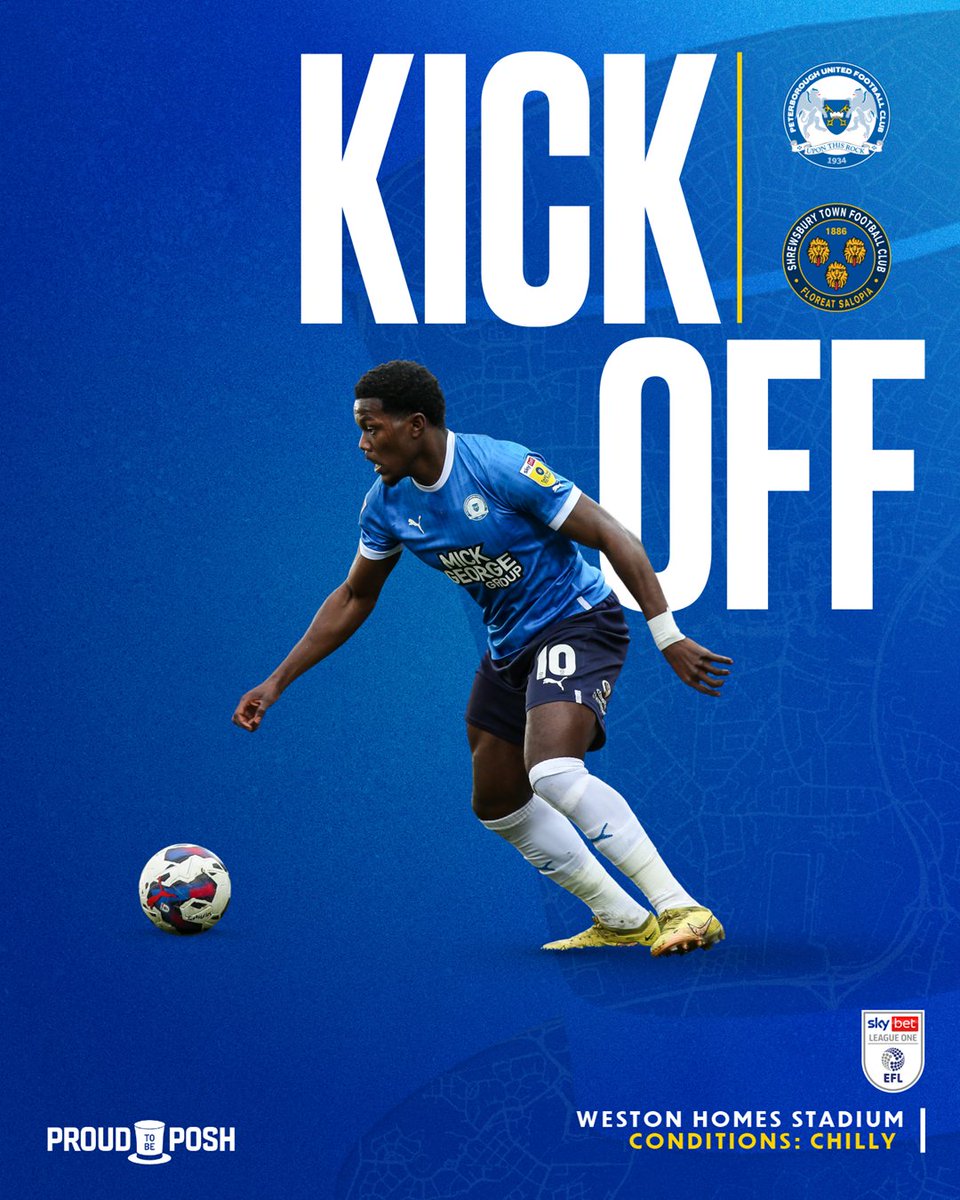 theposh's tweet photo. 46' - Back underway for the second half. Come on Posh! 👊 

🎩 1-1 🟥 | #PETSHR https://t.co/AX5j59pW1c