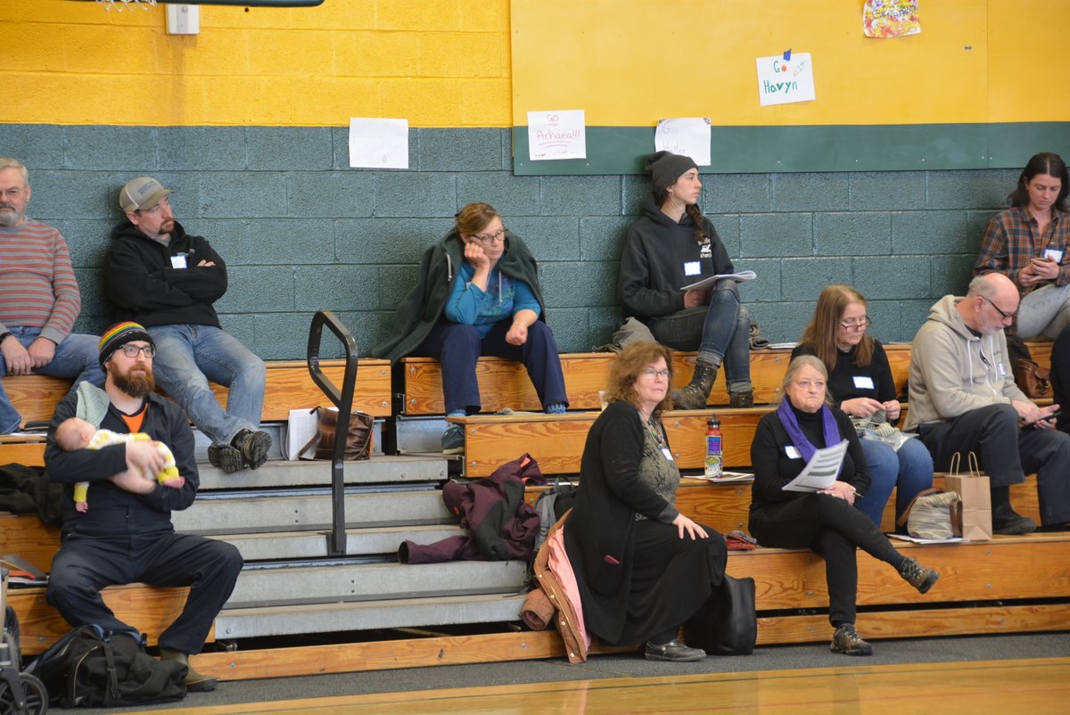 In Bethel, residents passed the $2.6 million dollar budget, and voted to fund an expansion of the town skate park and give more money to the library. 

There was also pie. "Strawberry rhubarb, coconut cream, cherry, pumpkin. There's a little bit of everything."