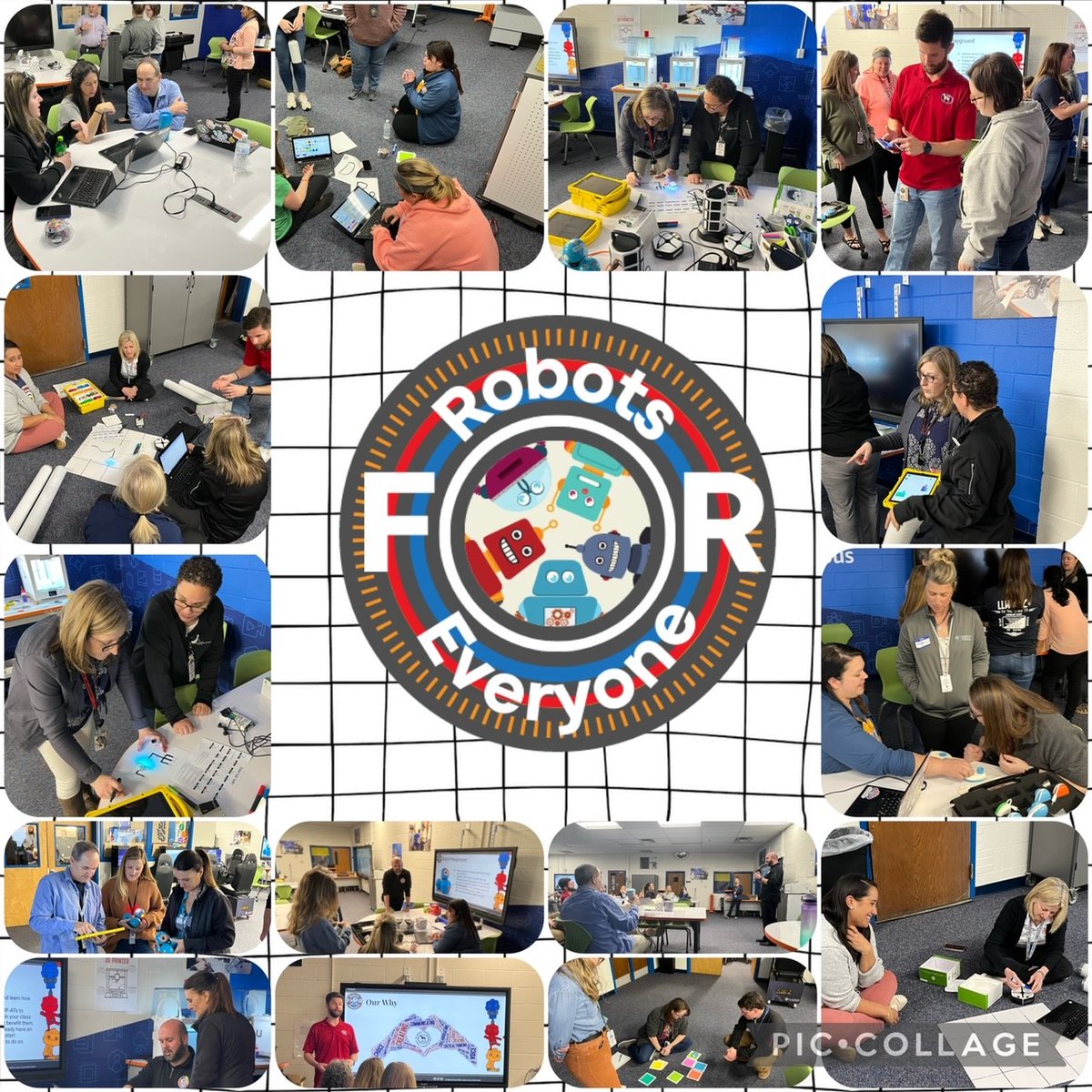 Today at the AWS Think Big Space located inside <a href="/JLSMS_Official/">JL Simpson MS</a>, educators came to learn more about the Robots for Everyone Program. Thank you to the team from <a href="/LCPSLegacy/">Legacy Elementary</a> for sharing their RFE model and to <a href="/AlgorithmChef/">Shawn DeLuca</a> and @SharonBrandon21 for facilitating the event.