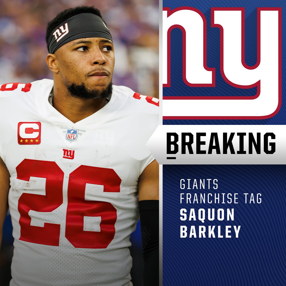 NFL on Twitter: "Giants will place franchise tag on RB Saquon Barkley
