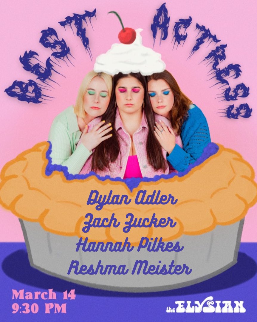 Naked Comedy (@naked_comedy) on Twitter photo This award season... don't forget the REAL <a href="/BestActressLA/">Best Actress</a> ๐
The gals are cookin up a sweet & sticky show for ya NEXT TUES #PiDay featuring <a href="/DylanAdler6/">Dylan Adler</a> <a href="/Zach_Zucker/">zach zucker</a> <a href="/HannahPilkes/">Hannah Pilkes</a> & Reshma Meister!
3/14 9:30p <a href="/ElysianTheater/">The Elysian</a> Get tix for a slice of fun ๐ฅง elysiantheater.com/shows/bestactrโฆ This award season... don't forget the REAL <a href="/BestActressLA/">Best Actress</a> ๐
The gals are cookin up a sweet & sticky show for ya NEXT TUES #PiDay featuring <a href="/DylanAdler6/">Dylan Adler</a> <a href="/Zach_Zucker/">zach zucker</a> <a href="/HannahPilkes/">Hannah Pilkes</a> & Reshma Meister!
3/14 9:30p <a href="/ElysianTheater/">The Elysian</a> Get tix for a slice of fun ๐ฅง elysiantheater.com/shows/bestactrโฆ