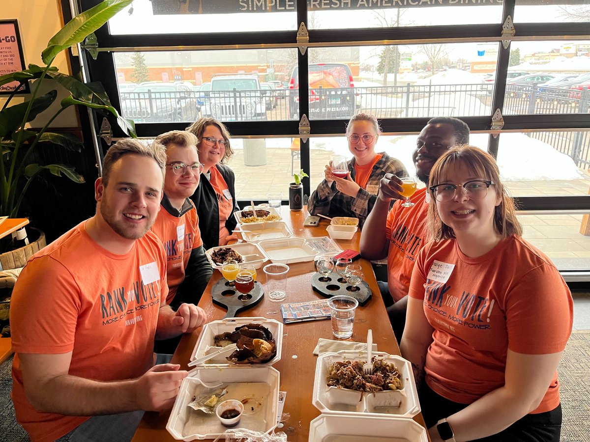 FairVoteMN's tweet image. We had a great time ranking our brews in the north metro Sunday! Thank you to our #mnleg House Chief Author @CedrickFrazier, @ElkinsForHouse, @MNfromMN, @JohnHoffmanMN, and @D7_Anderson for joining us to celebrate the campaign for statewide #RankedChoiceVoting!