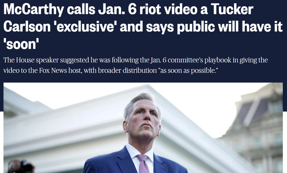 Wilmographer's tweet photo. Giving out 1/6 footage to a news agency to review makes sense. But why would @SpeakerMcCarthy give an "exclusive" to #TuckerCarlson  a man whose OWN NETWORK has argued in court is NOT NEWS and whose boss said KNOWINGLY LIED about the exact events that led up to Jan 6th?? https://t.co/nB5Ot32rNt