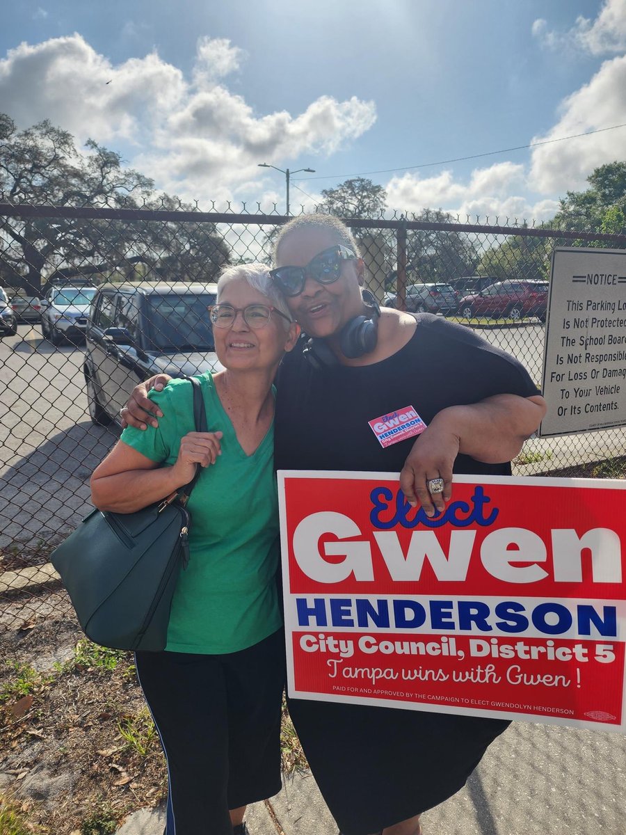 ItsMeGwen813's tweet photo. VOTE! VOTE! VOTE! Thank you to all who have said hello and are rooting for me! I'm humbled by all the love and support today! Polls close at 7 p.m. #WinWithGwen #yourvotematters See you at 7th & Grove for the #watchparty https://t.co/w7Ao46ZonP