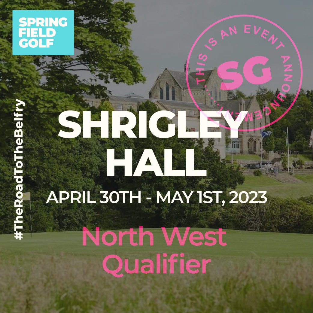 spr1ngfieldgolf's tweet photo. Introducing the first 2 qualifiers in ‘The Road To The Belfry’ series! @shrigleygolf &amp; @wl_resort 

Format: 
-Singles StableFord
-1 night, 2 rounds
-Top 6 qualify for the final at @TheBelfryHotel 
- Prizes 🥇🥈🥉
-Live scoring
-NTP &amp; Long Drive

Visit: https://t.co/0b6njhXIEn https://t.co/RXheaDHOLf