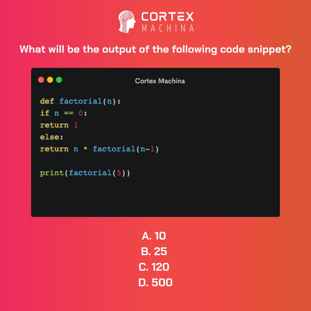 CortexMachina's tweet image. Can you guess what the output will be?
#objectorientedprogramming #pythonprogramming #codingquizz