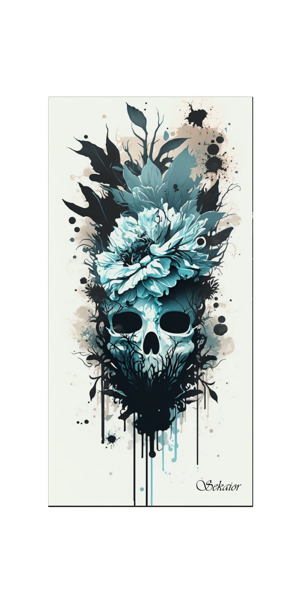 AQuillandInk's tweet photo. Lovely new design at https://t.co/U2wAGqI5rG!
Teal Floral Skull!
There can be calm in darkness <3
#Sekaior #digital #digitalart #art #artwork #photo #creation #creator #creative #intuitive #intuition #healing #AIArt #AI #skull #floral #flowers #nature #teal #darness #calm https://t.co/mZfUiKJpjs