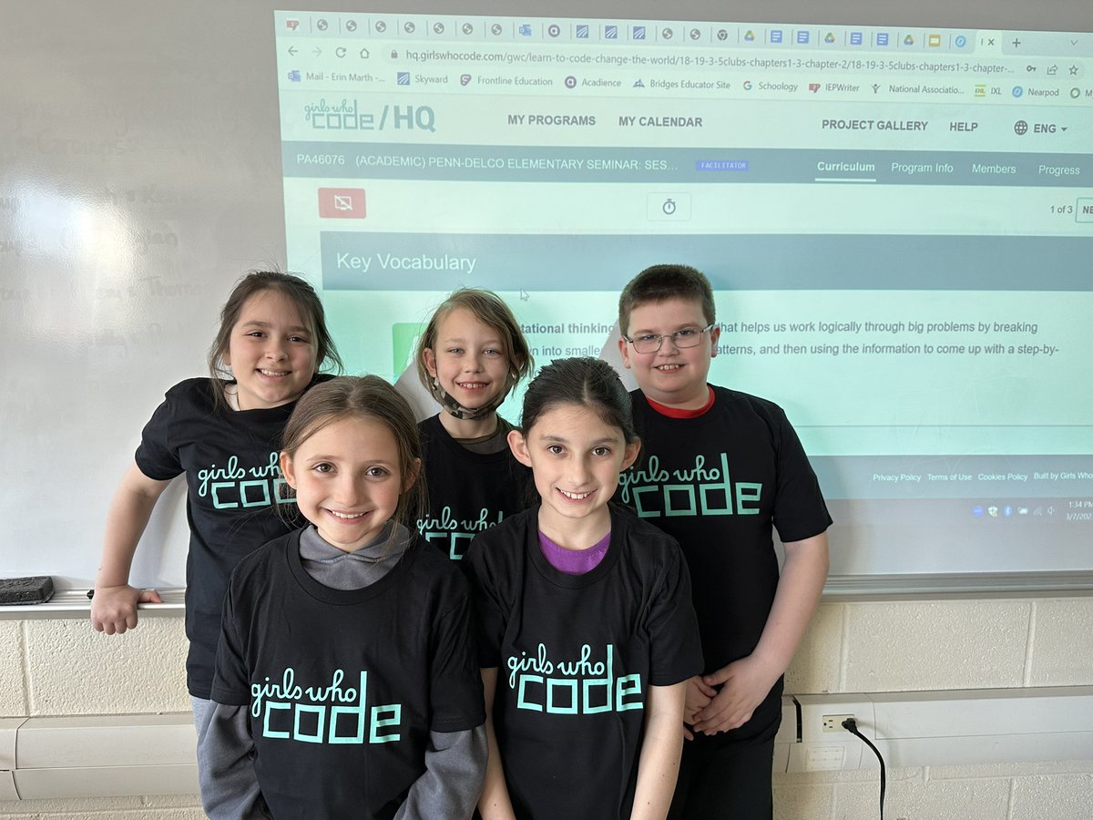 Our class has been learning to code with lessons through Girls Who Code. They send us some shirts to celebrate our hard work!