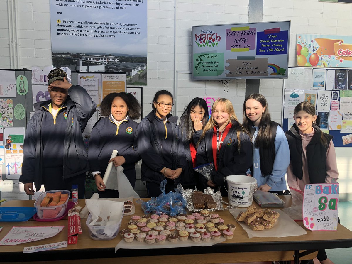 lorrymac2002's tweet photo. Very proud of the @Colaistebride First Years displaying great initiative to carry out a bake sale in order to show support for Wellbeing Week. The students’ leadership skills and voices are shining this year 🌟 https://t.co/kHyXddJRG2
