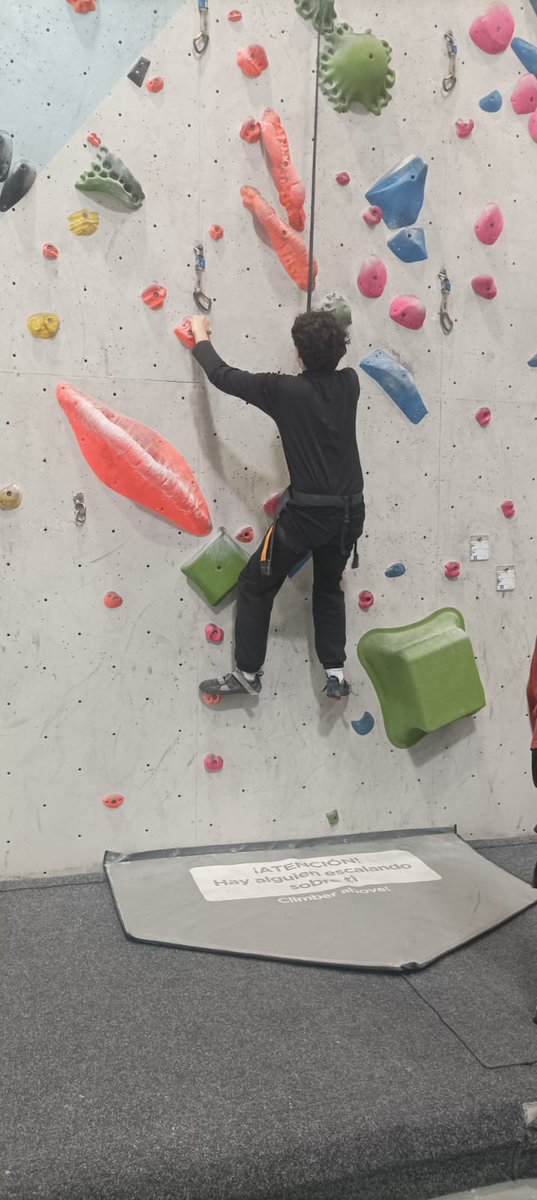 Si la semana pasada nuestros alumnos de 2º charlaban con un escalador hoy han podido disfrutar de la experiencia de la escalada.