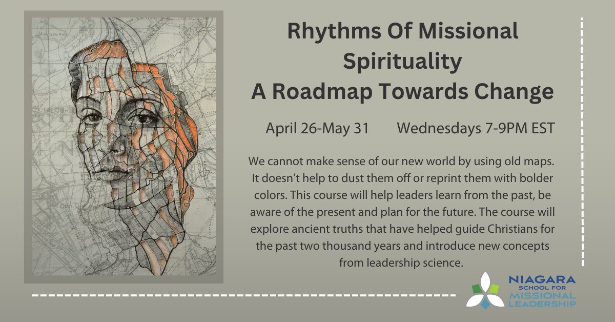 We're thrilled about our new course! Rhythms of Missional Spirituality will explore the personal rhythms of a leader, the leadership rhythms, and the corporate rhythms of our life together. Join us from April 26-May 31 from 7-9PM EST at nsml.ca.