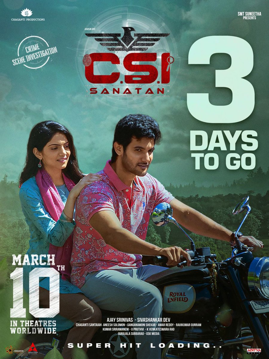 Aneesh Solomon (@aneeshsolomon) on Twitter photo All set for the Grand Release of #CSISanatan in 3 days 💥
Biggest Release Ever for <a href="/iamaadisaikumar/">Aadi Saikumar</a> Loading❤️🔥
#SuperHitLoading #CSISanatanOnMAR10th
<a href="/NarangMisha/">Misha Narang</a> <a href="/ajaysrinivasofc/">Chaganti Srinivas</a> <a href="/dev_sivashankar/">SivaShankar Dev</a> <a href="/chagantiproducs/">Chaganti Productions</a> <a href="/aneeshsolomon/">Aneesh Solomon</a> <a href="/adityamusic/">Aditya Music</a> <a href="/GskMedia_PR/">GSK Media</a> All set for the Grand Release of #CSISanatan in 3 days 💥
Biggest Release Ever for <a href="/iamaadisaikumar/">Aadi Saikumar</a> Loading❤️🔥
#SuperHitLoading #CSISanatanOnMAR10th
<a href="/NarangMisha/">Misha Narang</a> <a href="/ajaysrinivasofc/">Chaganti Srinivas</a> <a href="/dev_sivashankar/">SivaShankar Dev</a> <a href="/chagantiproducs/">Chaganti Productions</a> <a href="/aneeshsolomon/">Aneesh Solomon</a> <a href="/adityamusic/">Aditya Music</a> <a href="/GskMedia_PR/">GSK Media</a>
