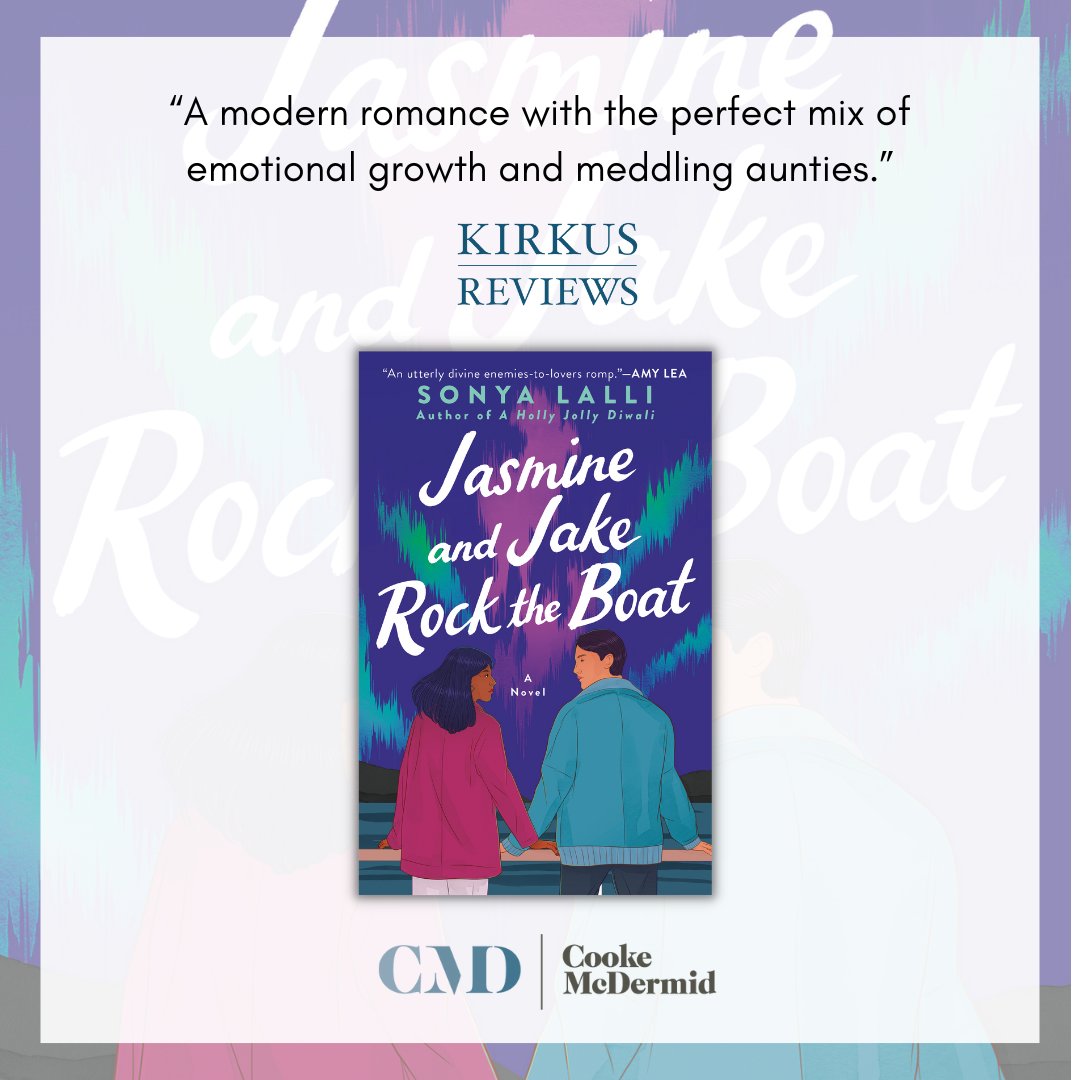 This delightful review from @KirkusReviews calls @sonya_lalli 's JASMINE AND JAKE ROCK THE BOAT 'A modern romance with the perfect mix of emotional growth and meddling aunties.” JASMINE AND JAKE ROCK THE BOAT will be out April 2023!