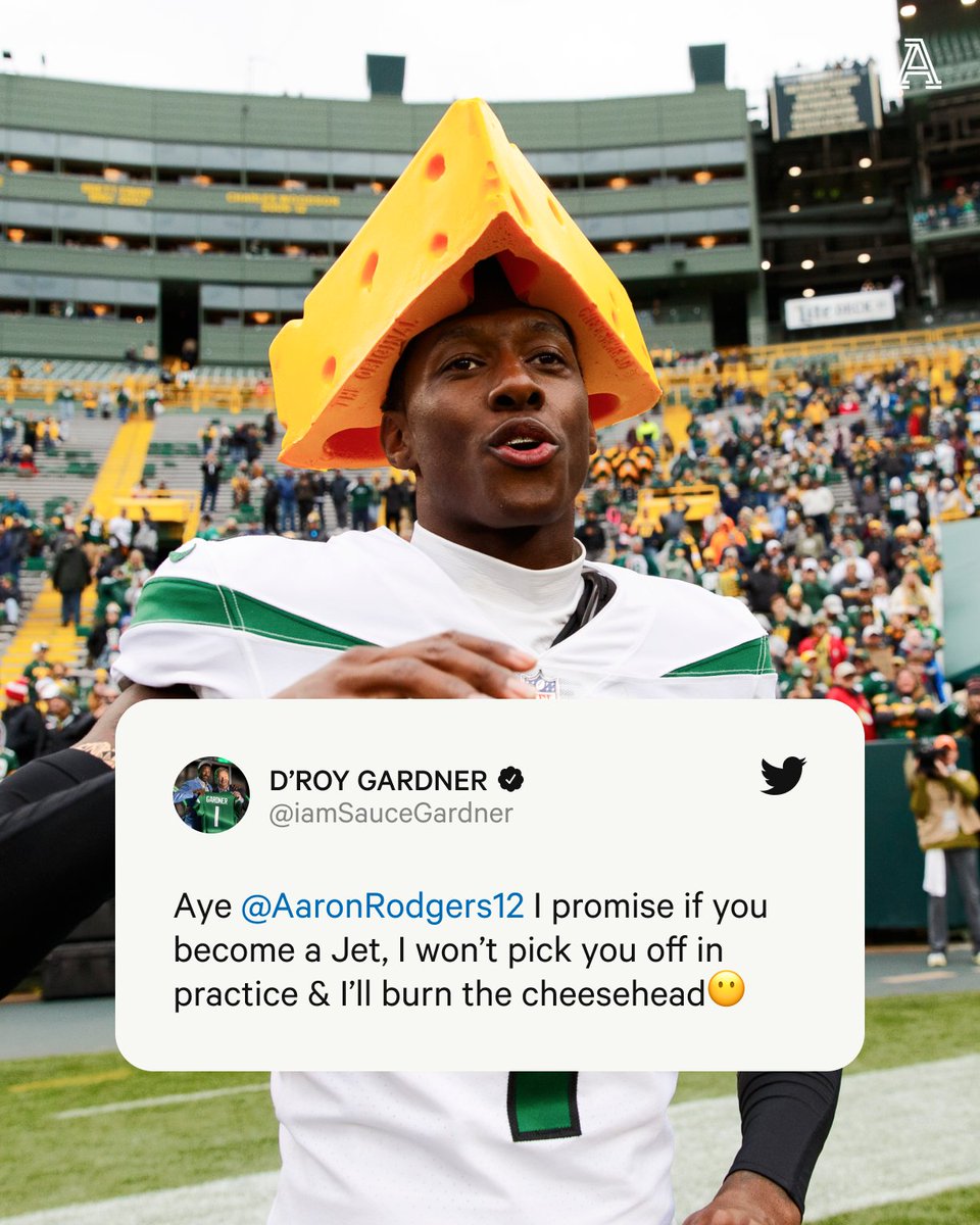 The Athletic NFL on Twitter "Sauce Gardner gives Aaron Rodgers an