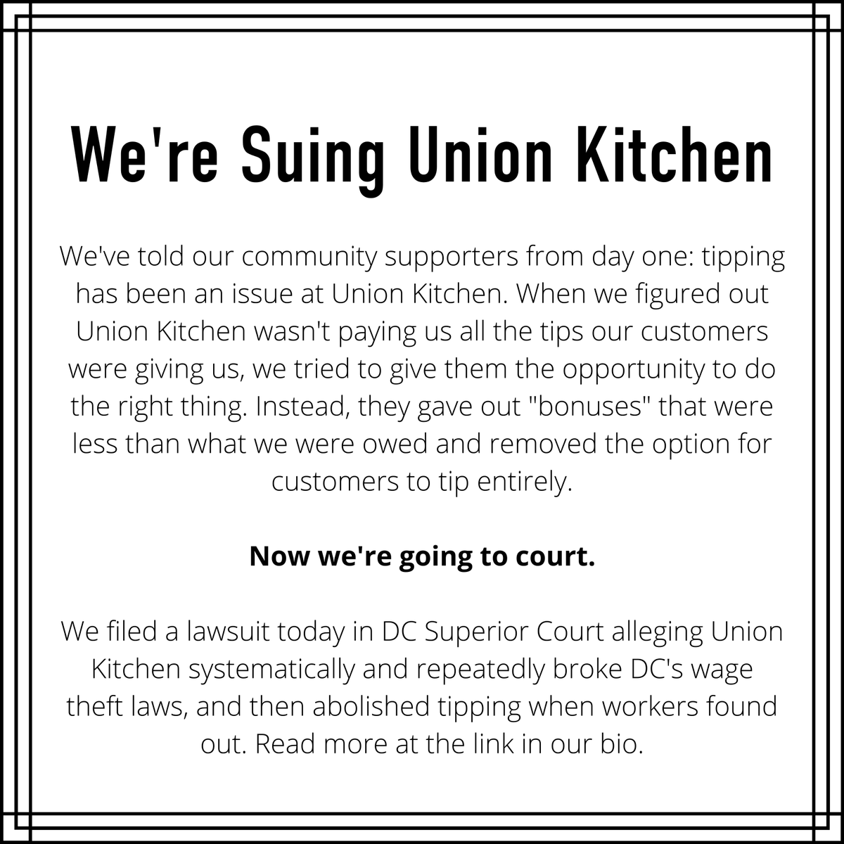 United Kitchen Workers #BoycottUnionKitchen tweet media