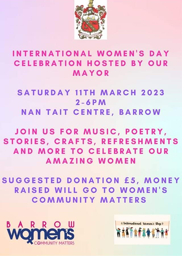 **4 days to go** We are on the final countdown to Mayor Hayley’s International Women's Day Celebration. Pop down to the Nan Tait for entertainment, cake, crafts and more 💜🤍💚