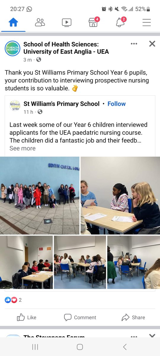 cypnursing's tweet photo. Massive thank you to Year 6 students from St Wiliam's Primary School who joined us today in face to face interviews for BSc Children's Nursing applicants, fabulous job π @UEA_Health @UeaAd #CYPnursing #Futurenursingworkforce #InvolveCYPs #Nursing https://t.co/vKFzUCWTv0