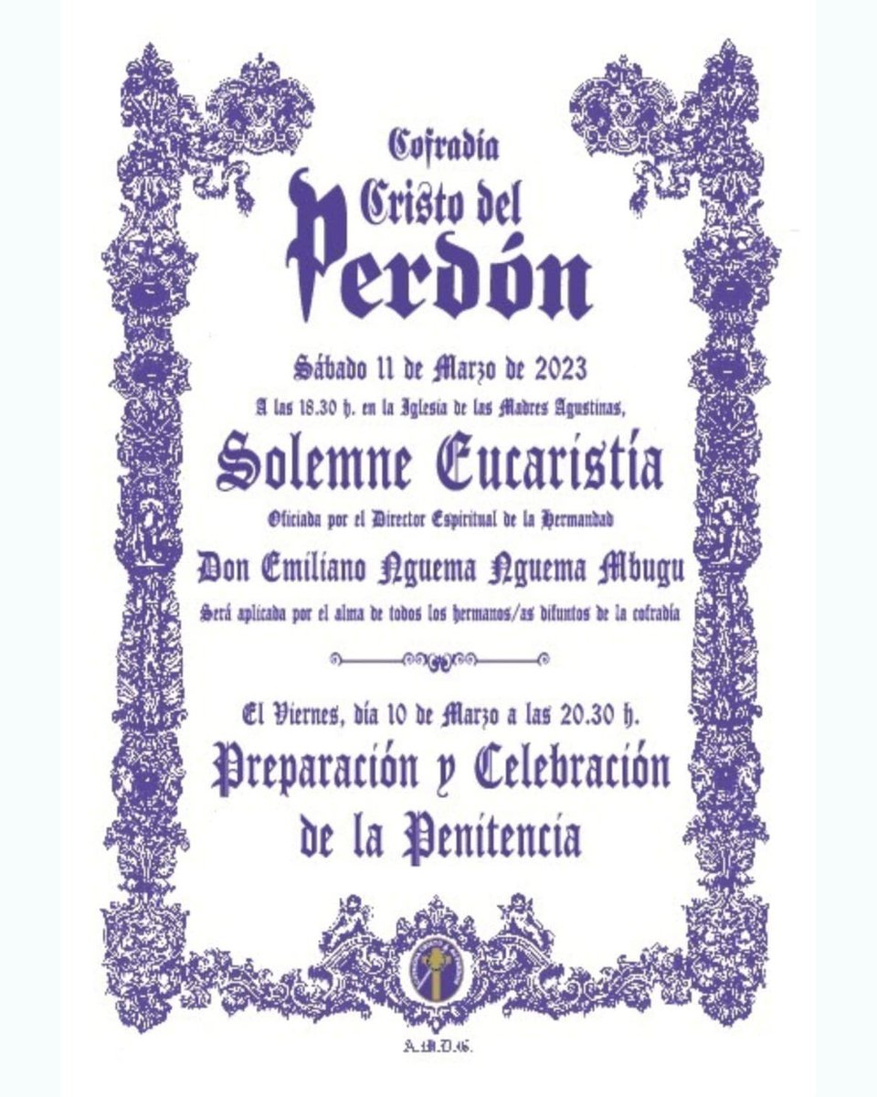 cuaresmaegabren's tweet image. ✝️CULTOS✝️
El próximo viernes 10 de marzo comienzan los cultos en honor del Cristo del Perdón en la Iglesia Conventual de las RRMM Agustinas.
📱La información cofrade MÁS COMPLETA en la palma de tu mano con Cuaresma Egabrense.
#cultos #funcionprincipal #actopenitencial #perdón