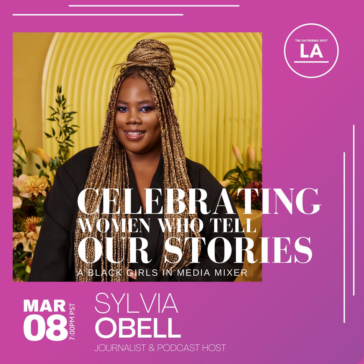blackgirlsmedia's tweet photo. Black Girls In Media presents: Celebrating Women Who Tell Our Stories. A Womenโs History month panel event and mixer. Hosted in partnership with The Gathering Spot
See you tomorrow, LA!
#laevents #media #panelevent #networkingmixer https://t.co/Ni0rtDpWQl