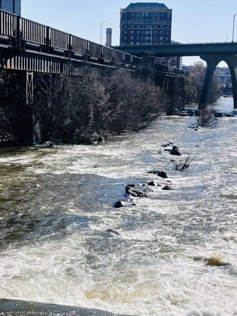 The mighty James River running through Richmond. (A friend took this pic to make me homesick)