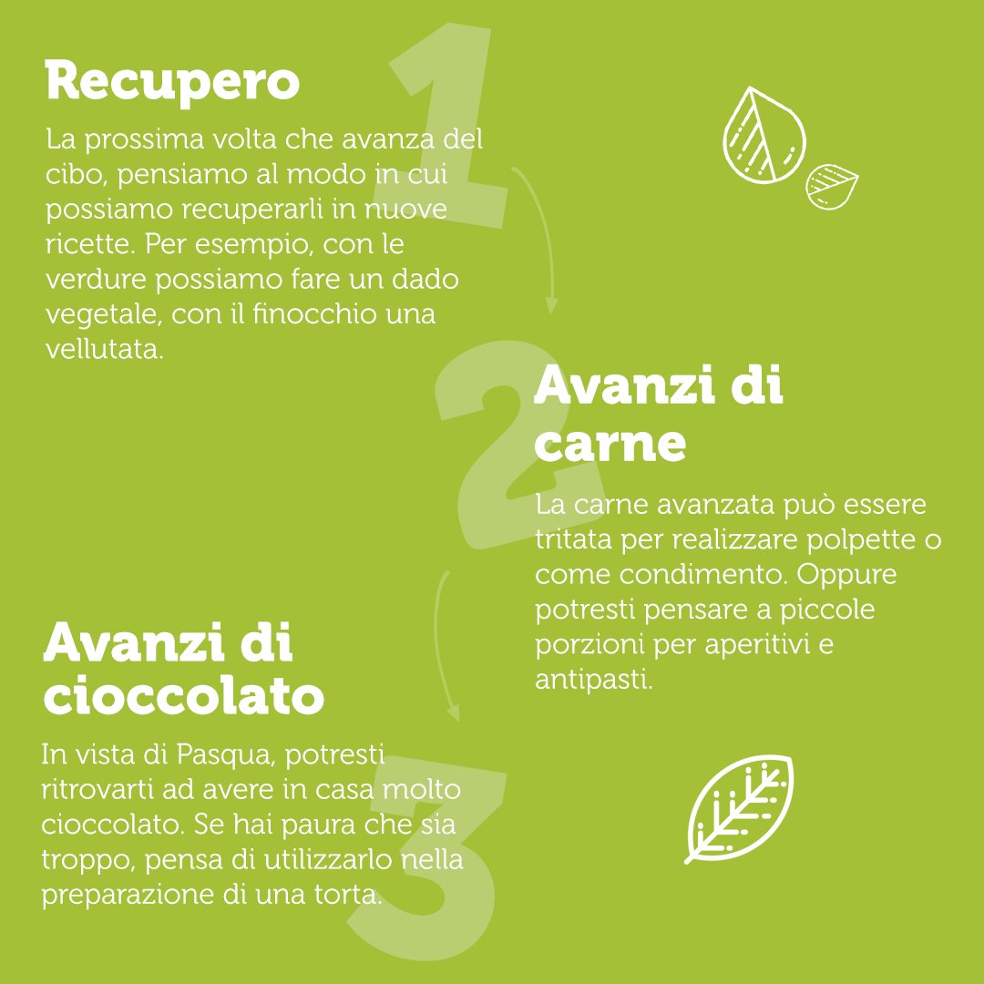damicoitalia's tweet photo. Nella giornata dedicata al riciclo, oggi nella nostra rubrica #PensaVerde vogliamo parlare di quanto sia importante ridurre gli sprechi alimentari e riciclare il cibo avanzato. 💚 
Sfoglia la gallery e dicci cosa ne pensi! 
#DAmico #VerdeDAmico #TiPuoiFidare #GlobalRecylcingDay https://t.co/xaXCIO5Er2