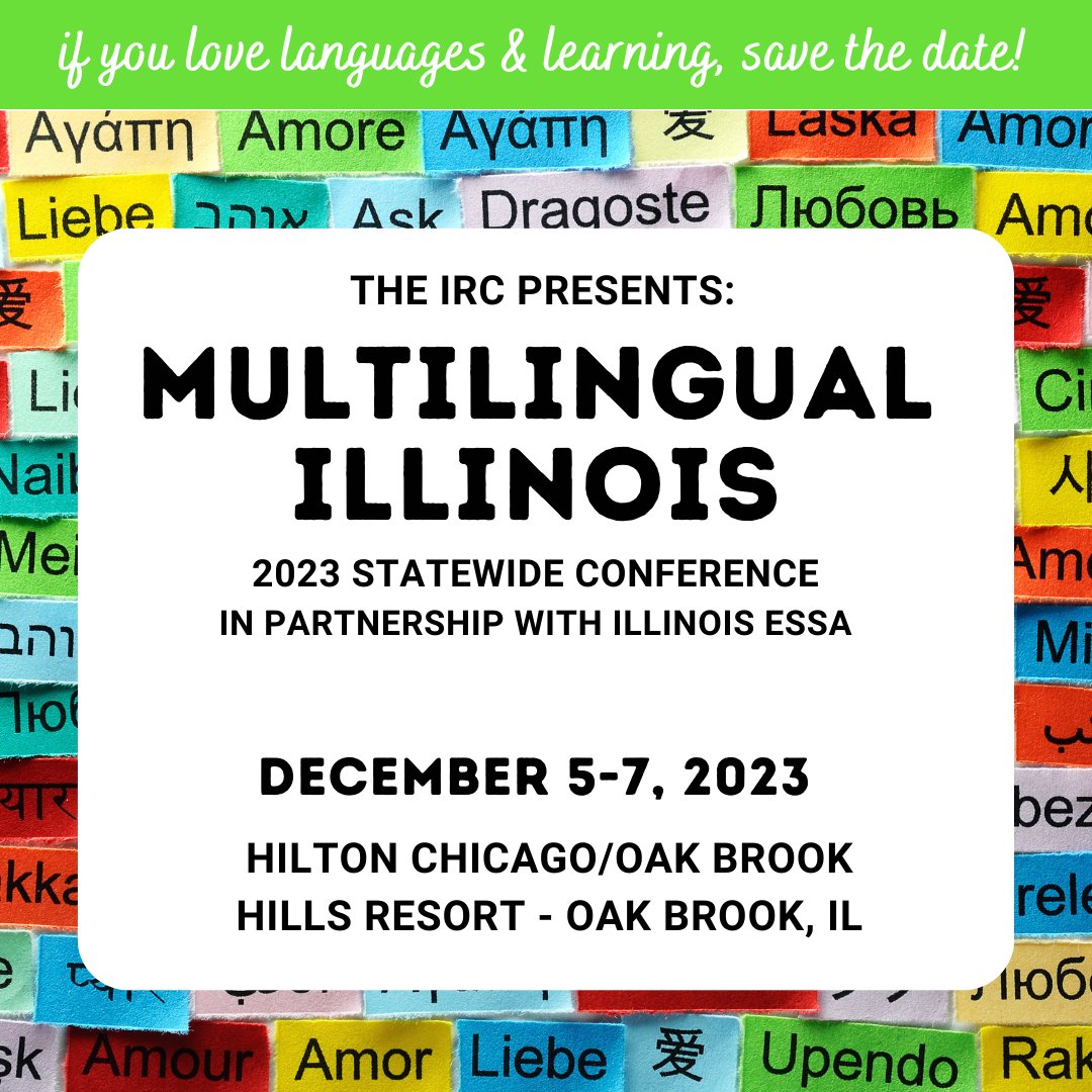 IL_Resource_Ctr's tweet photo. Save the date. Guarda la fecha. Zapisz datę.
Multilingual Illinois 2023 will be IN-PERSON (!) in Oak Brook, IL, on December 5-7, 2023. Stay tuned for details in the coming months. We hope to see you there! https://t.co/fB1RxnmFm9