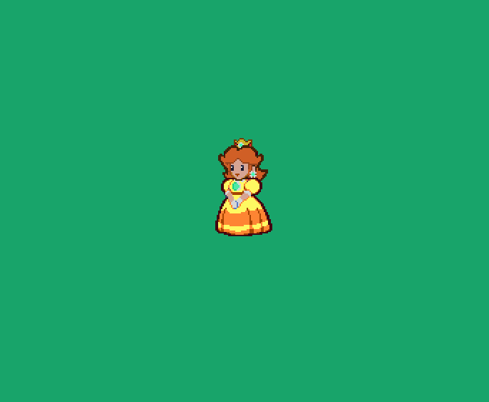 Triorvis's tweet photo. Did a re-sprite of Peach to Daisy in #papermario style #pm64 #pixelart Can you imagine a Super Mario Land adventure in Paper Mario :D https://t.co/UiKjCPmR4e