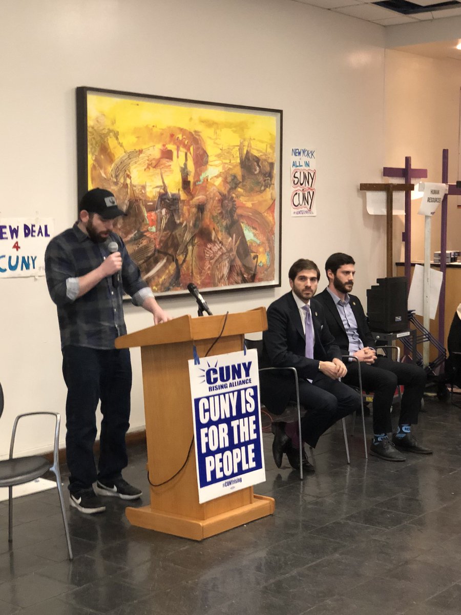 thank you @agounardes and @AlexBores for coming to Hunter college to call for #newdeal4cuny #fundcuny