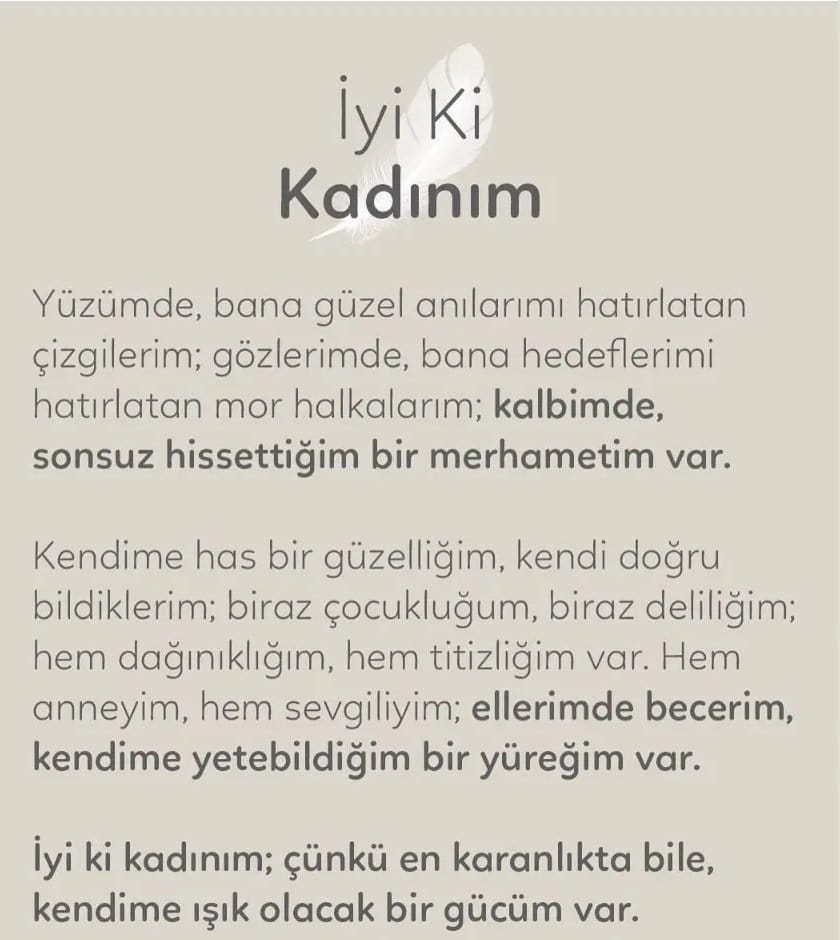 İyi ki kadınım🤍