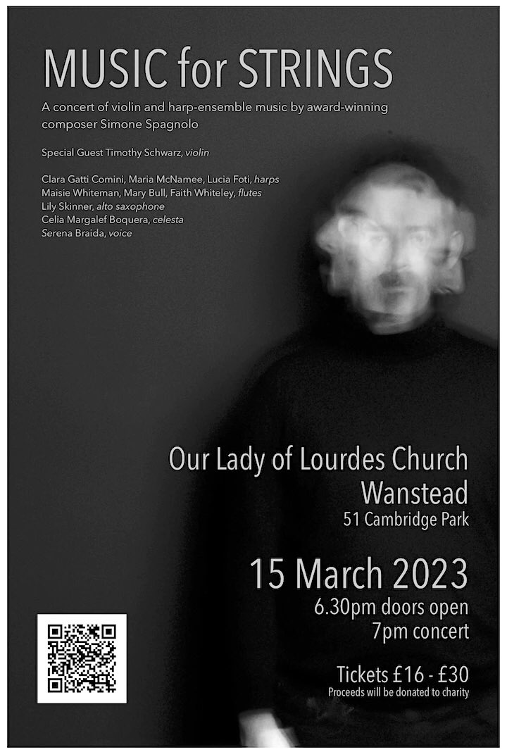 #MusicForStrings 
15th March 2023 (next Wed!)
 @ Our Lady of Lourdes Church
#Wanstead 

#violin #harp #violinandpiano #harpensemble #graphicscore