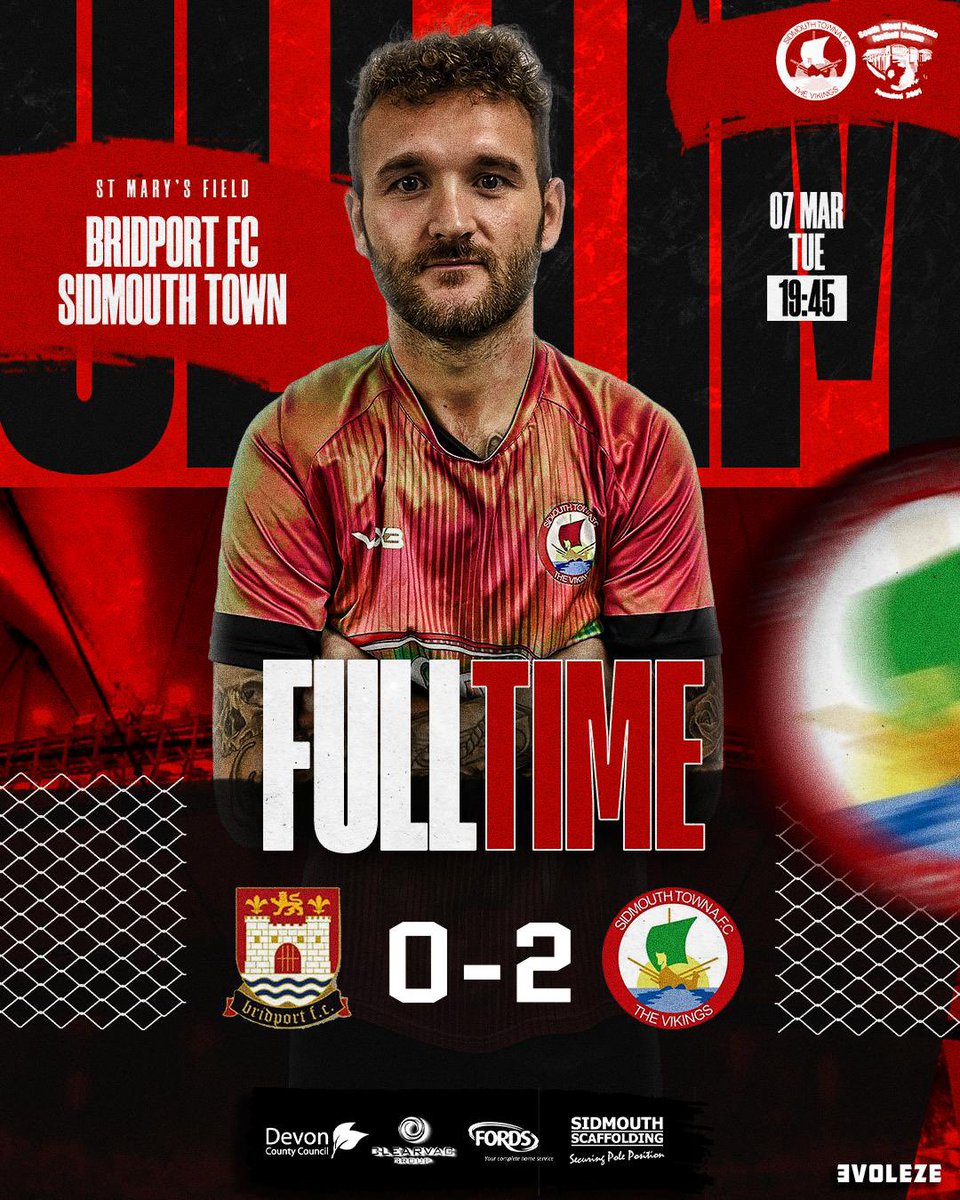 FT Bridport 0-2 Sidmouth 

⚽️⚽️ <a href="/LouisJaggerCane/">Louis Jagger Cane</a> 

A brace from Caney sees the Vikings keep another clean sheet and pick up another 3 points on the road! 👊

#Vikings 💚 #UTV